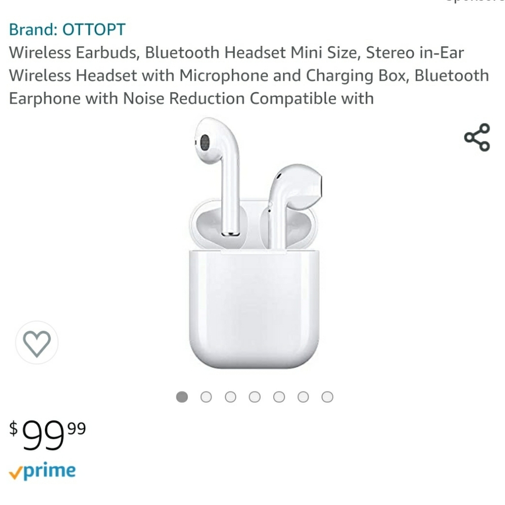New white wireless earbuds
